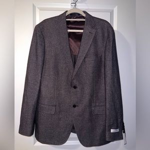 NWT! {Calvin Klein} Brown Knit Extreme Slim Fit Blazer Sports Coat 42R
